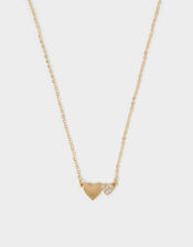 Double Heart Pendant Necklace, Gold (GOLD), large