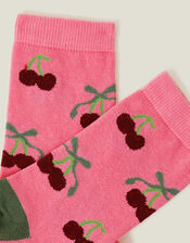 Cherry Print Socks, , large