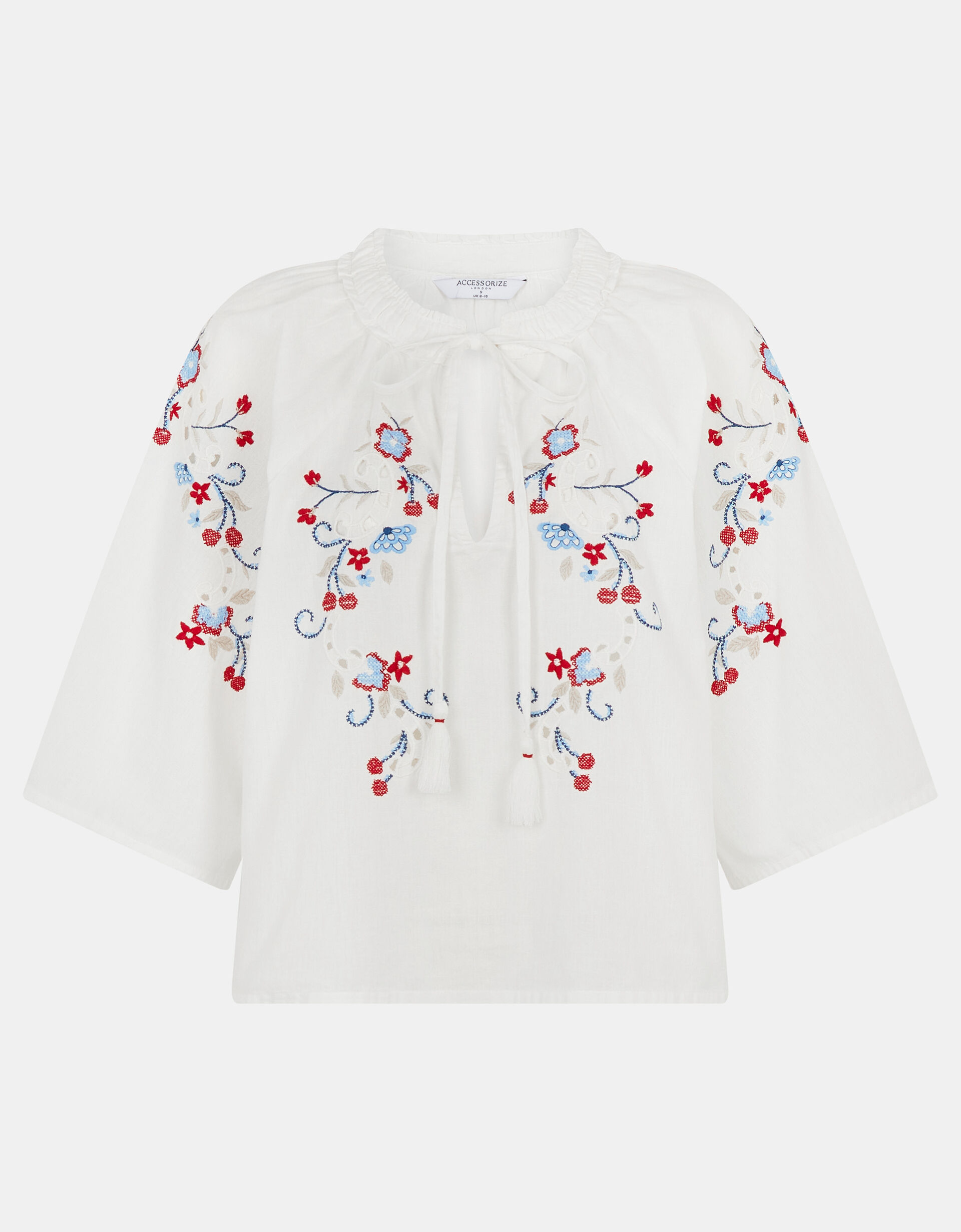 Floral Embroidered Blouse White | Beach Shirts & Tops | Accessorize UK