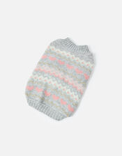 Fairisle Dog Jumper, Grey (GREY), large