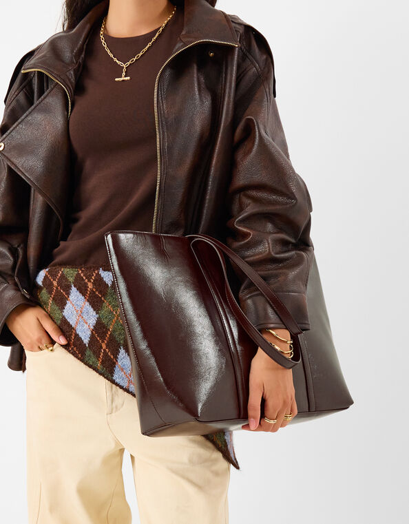 Meredith Tote Bag, Brown (CHOCOLATE), large