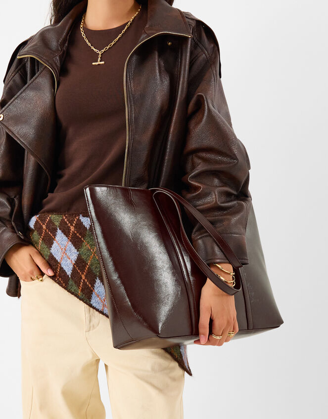 Meredith Tote Bag, Brown (CHOCOLATE), large