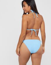 Smock Detail Triangle Bikini Top, Blue (BLUE), large