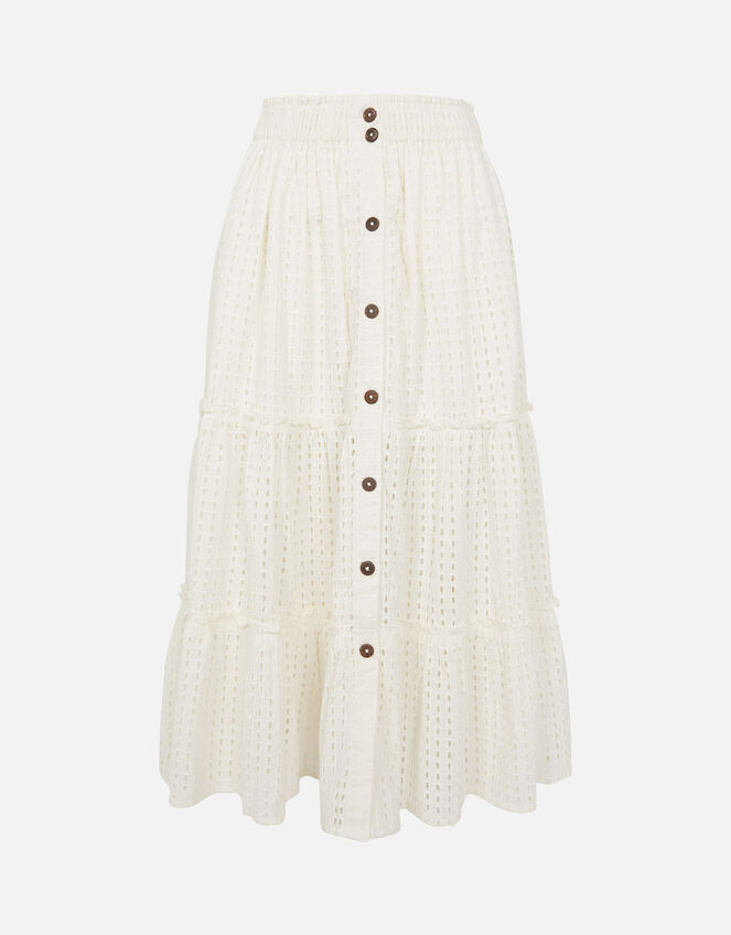 Broderie Maxi Skirt, Ivory (IVORY), large