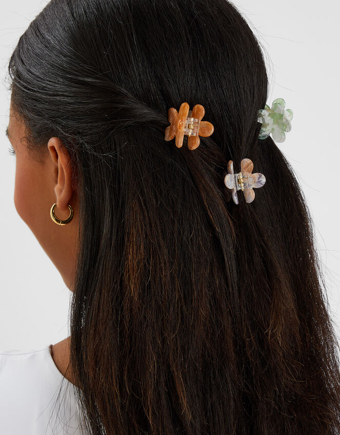 3-Pack Mini Flower Claw Clips, , large