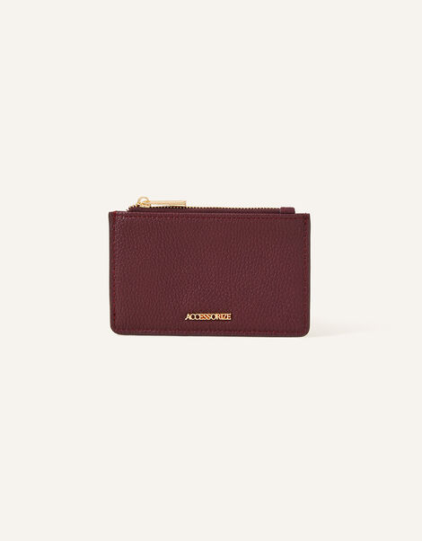 Classic Zip Card Holder, Red (BURGUNDY), large