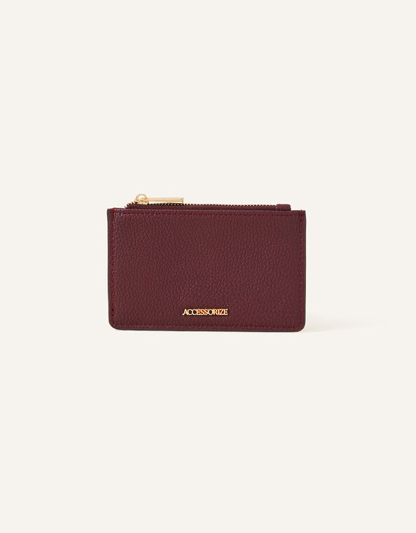 Classic Zip Card Holder, Red (BURGUNDY), large
