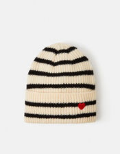 Striped Beanie Hat, , large