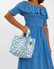 Small Dandelion Print Quilted Tote Bag, , large
