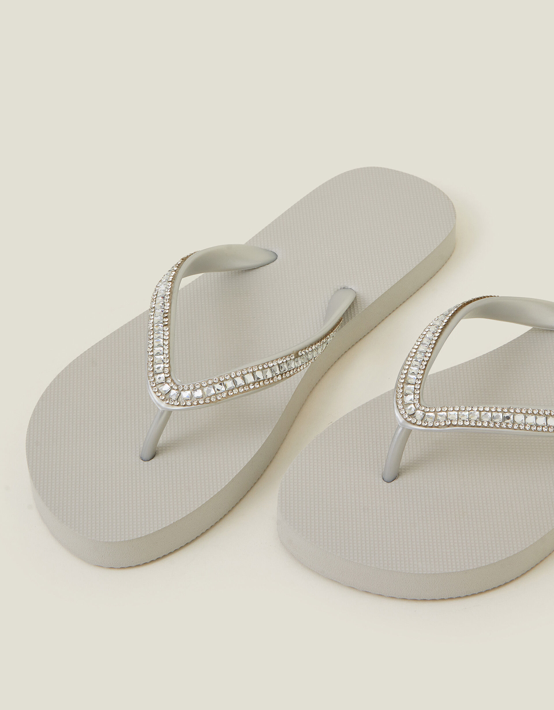 Embellished Flip Flops Silver Sandals Flip Flops Accessorize ROI