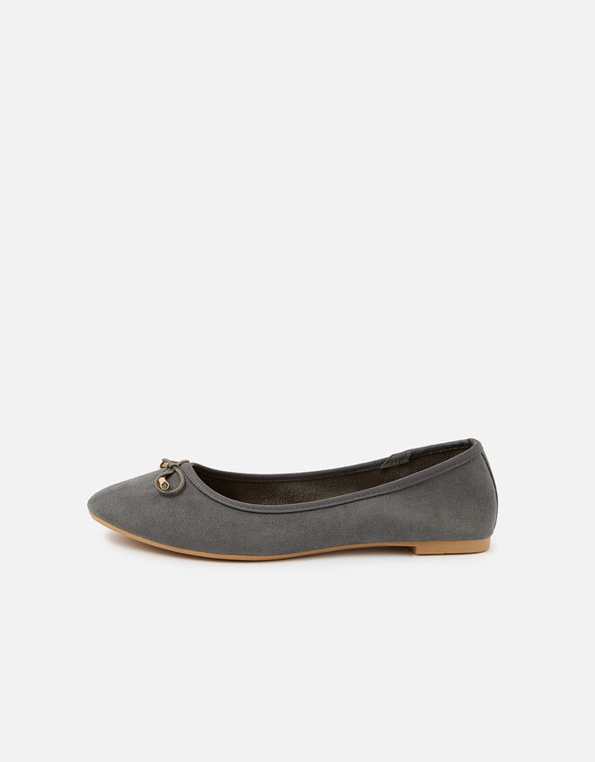 Sophia Bow Ballerina Flats, Grey (GREY), large