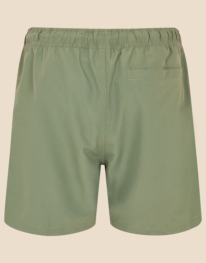 Mens Tie Waist Swimming Shorts, Green (KHAKI), large