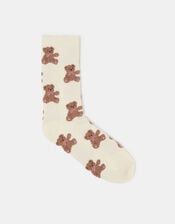 Teddy Bear Print Socks, , large