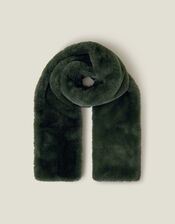 Faux Fur Stole Scarf, Green (GREEN), large