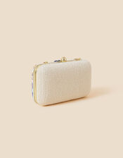 Hand-Embellished Beaded Floral Hardcase Clutch, , large