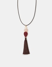 Tassel Pendant Cord Necklace, , large