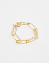 Gold-Plated Long Link Chain Bracelet, , large
