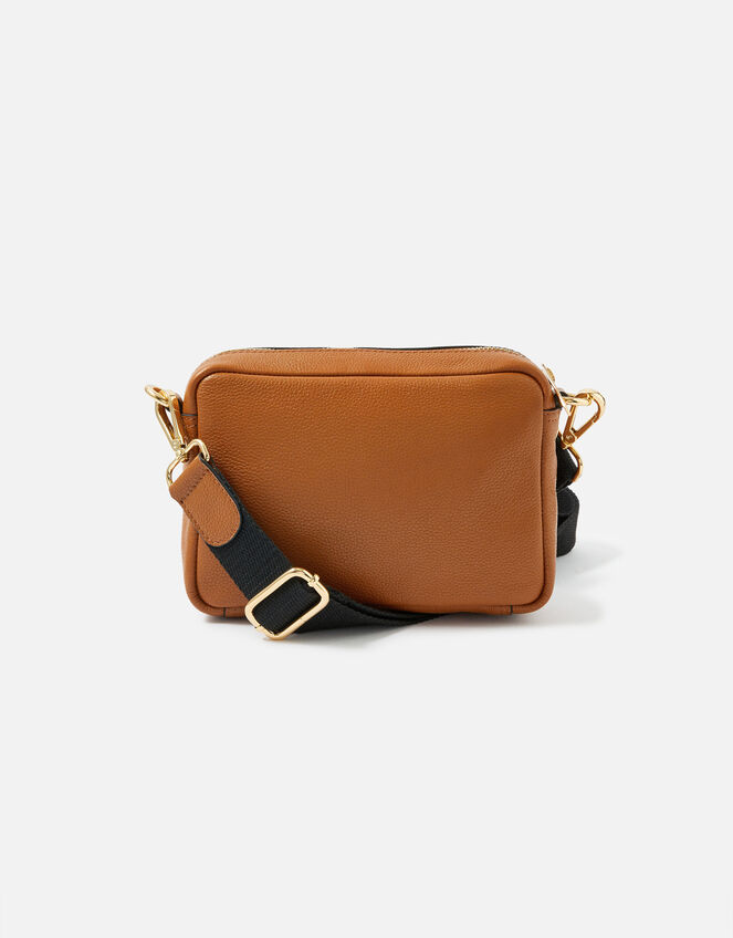 Leather Cross-Body Camera Bag , Tan (TAN), large