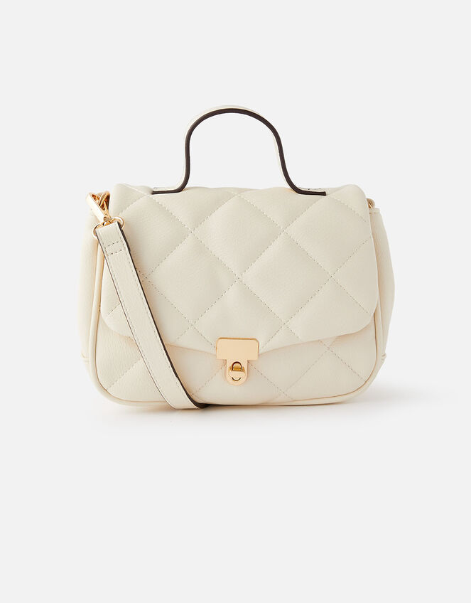 Alani Quilted Cross-Body Bag, Cream (CREAM), large