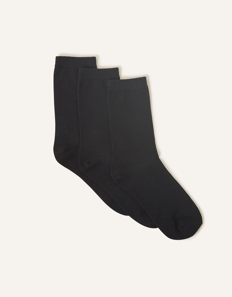 Super-Soft Cotton Ankle Socks Multipack Black, Black (BLACK), large