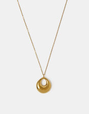 Stainless Steel Open Circle Pendant Necklace, , large