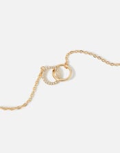Pave Link Circle Necklace, Gold (GOLD), large