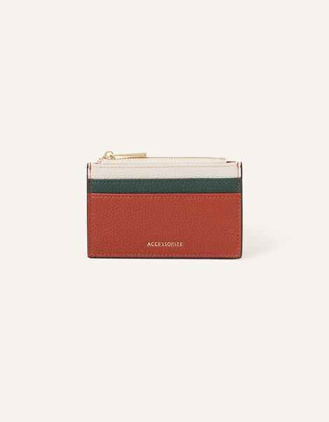 BURBERRY Colour block check zip card case