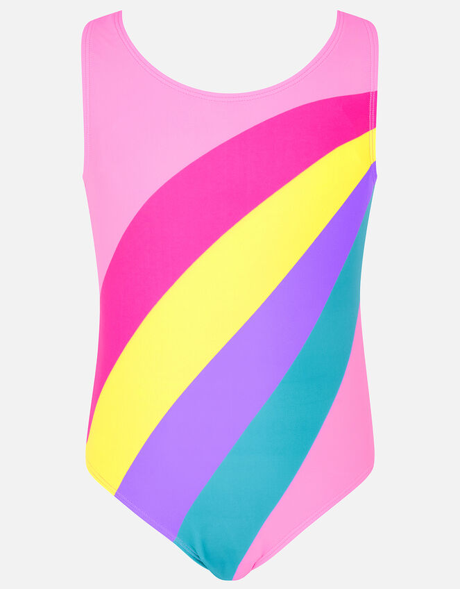 Girls Rainbow Stripe Swimsuit, Multi (BRIGHTS-MULTI), large