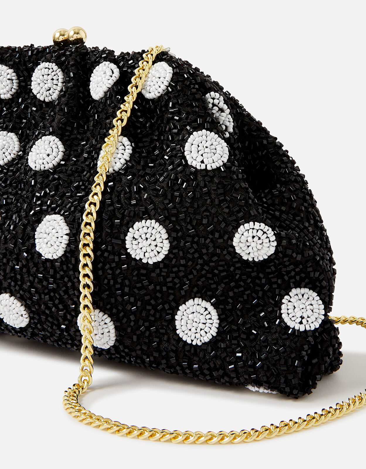 Polka Dot Beaded Clutch