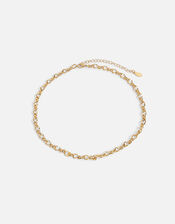 Stainless Steel Fancy Chain Necklace, Gold (GOLD), large