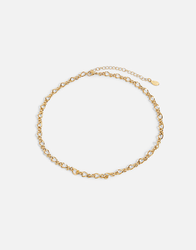 Stainless Steel Fancy Chain Necklace, Gold (GOLD), large