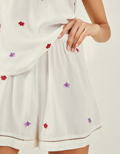 Orchid Embroidered Short Pyjama Set, White (WHITE), large