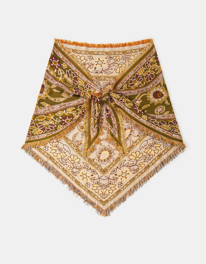 Floral Print Triangle Scarf, , large