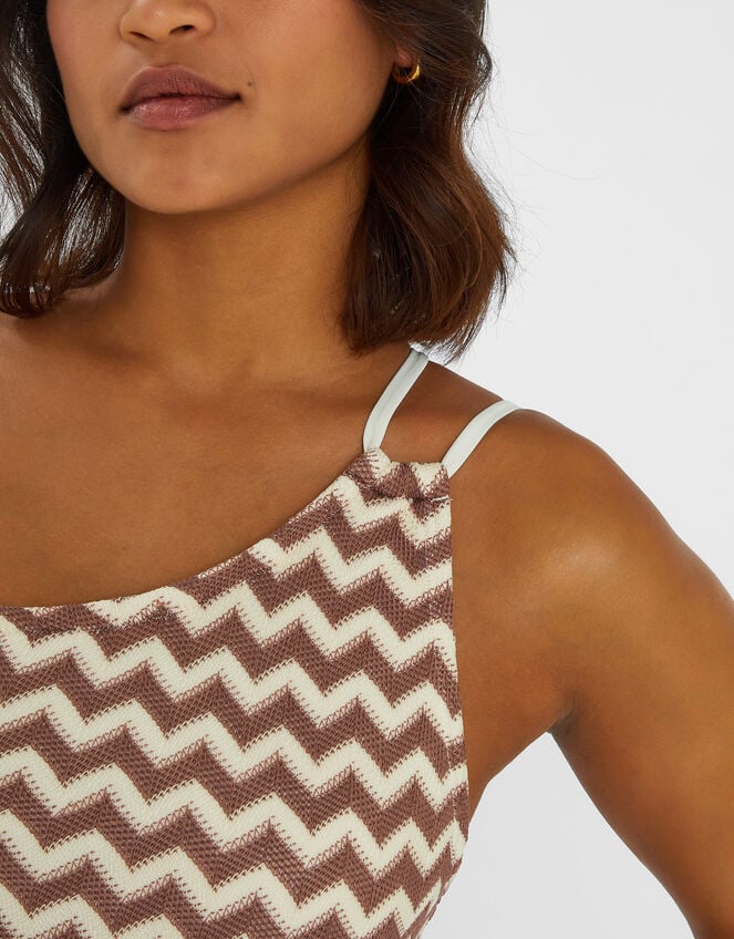 Crochet One-Shoulder Swimsuit, Natural (NATURAL), large