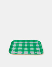 Talking Tables Gingham Wooden Serving Tray Green, , large