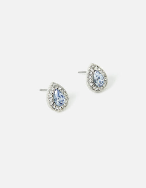 Pear Crystal Stud Earrings, , large