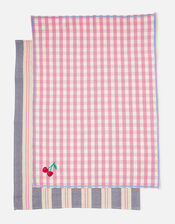 Embroidered Cherry Tea Towel Set, , large