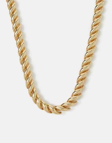 14ct Gold-Plated Twisted Wave Necklace, , large