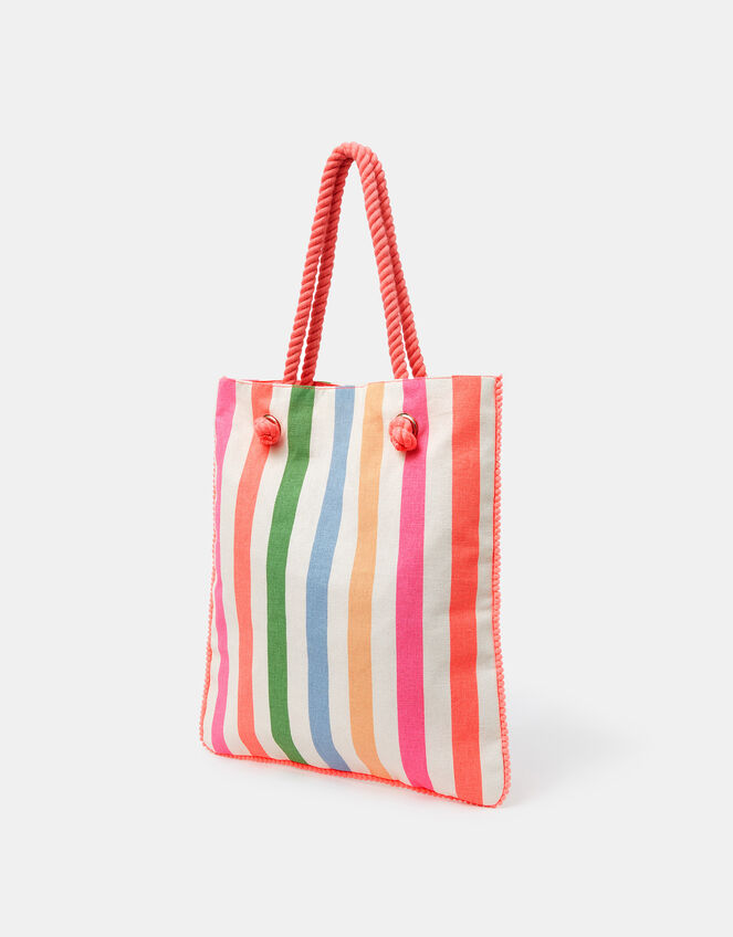 Girls Ice Cream Stripe Shopper Bag, , large
