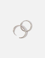 Platinum-Plated Chunky Hoop Earrings, , large