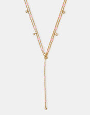 Stainless Steel Bead Layered Lariat Necklace, , large