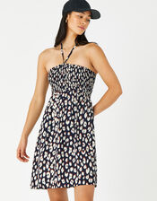 Animal Print Bandeau Dress, Black (BLACK WHITE), large