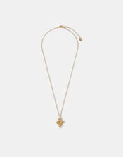 14ct Gold-Plated Ridge Cross Pendant Necklace, , large