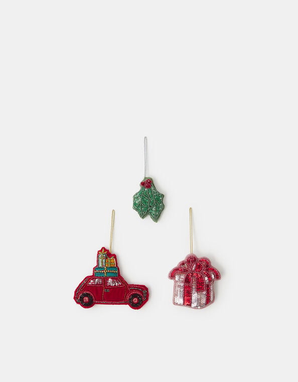 3-Pack Beaded Christmas Tree Decorations, , large