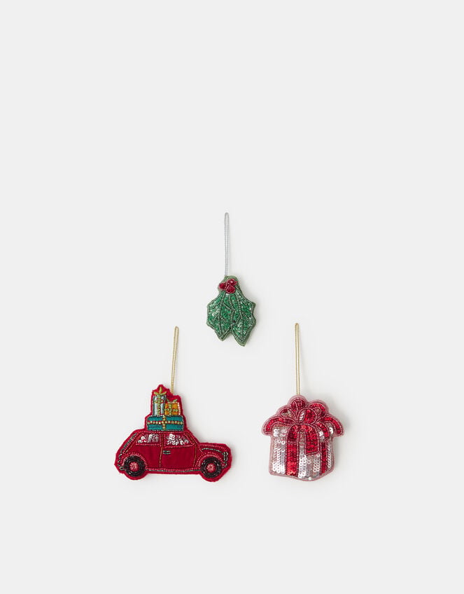 3-Pack Beaded Christmas Tree Decorations, , large
