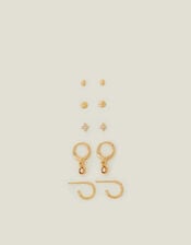 5-Pack 14ct Gold-Plated Earrings Set, , large