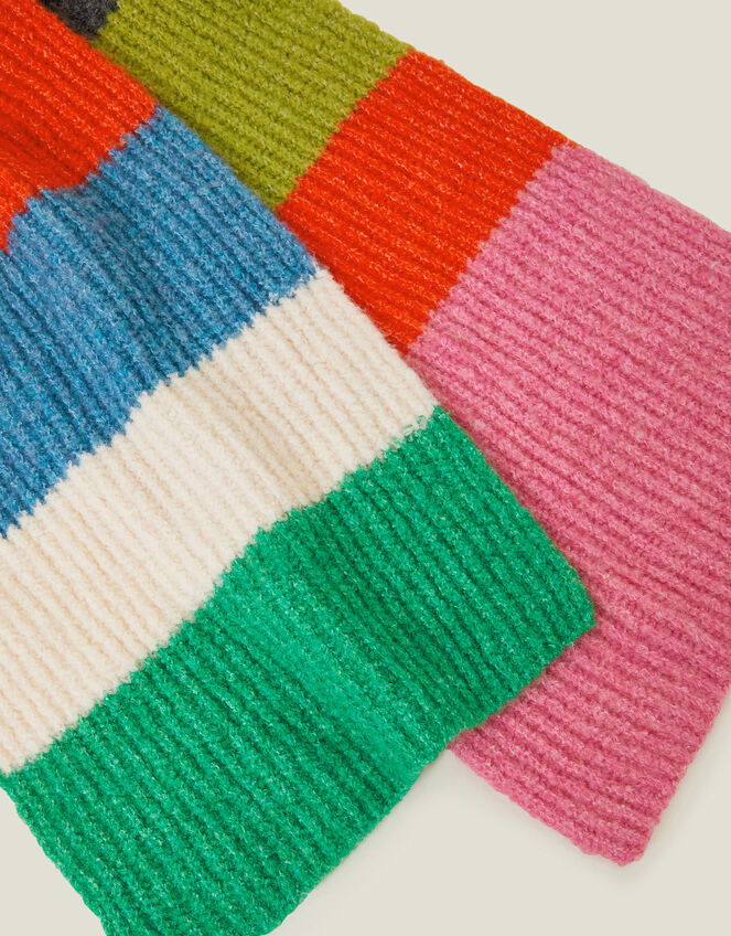 Bright Stripe Knit Scarf, , large