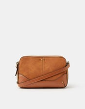 Classic Double Zip Crossbody Bag, Tan (TAN), large