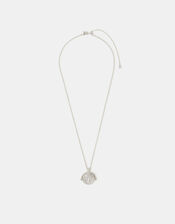 Sterling Silver-Plated Coin Spinner Pendant Necklace, , large