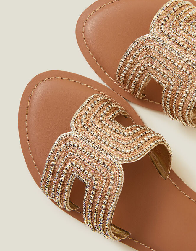 Bella Beaded Sliders, Gold (GOLD), large